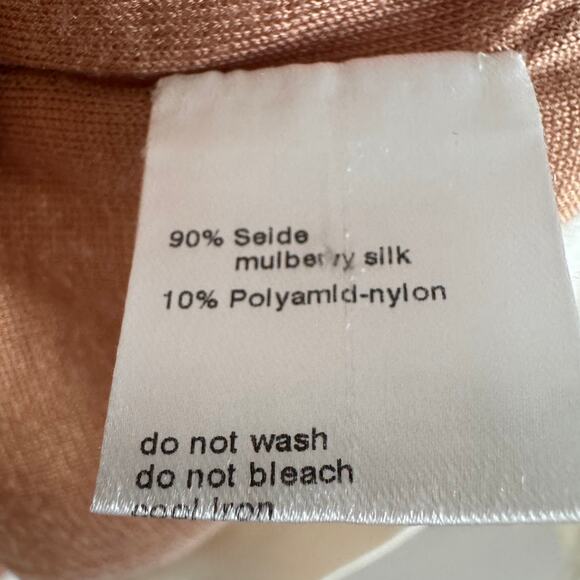 AKRIS Cream Silk Open Knit Perforated Textured Crewneck Sweater Size 12 - Picture 4 of 7